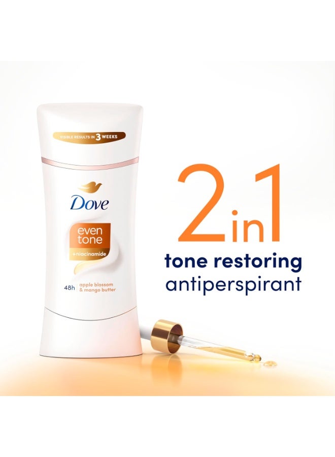Dove Even Tone Antiperspirant Deodorant Stick Apple Blossom & Mango Butter For Uneven Skin Tone 74g - Image 5