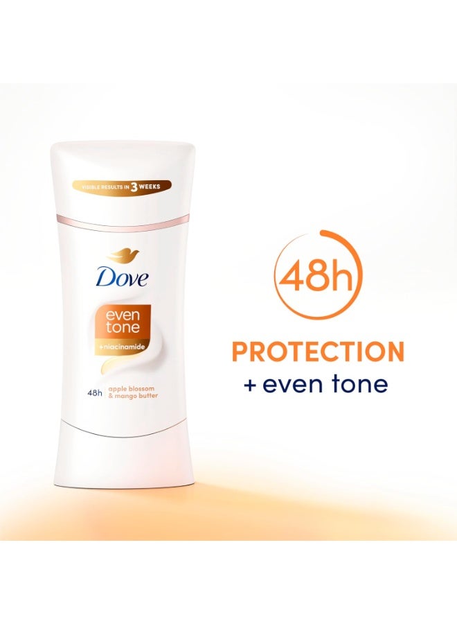 Dove Even Tone Antiperspirant Deodorant Stick Apple Blossom & Mango Butter For Uneven Skin Tone 74g - Image 4