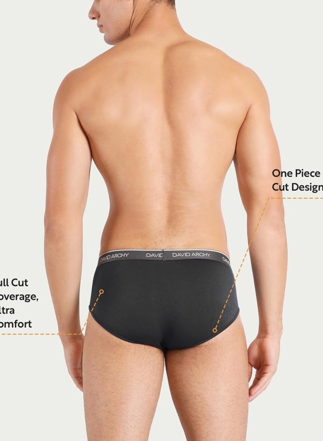DAVID ARCHY Men's Underwear Briefs Rayon Made from Bamboo Wicking-Moisture Support Pouch Soft Underwear for Men 4 or 7 Pack, Black/Dark Gray/Green/Gray-4 Pack, XL - Image 2