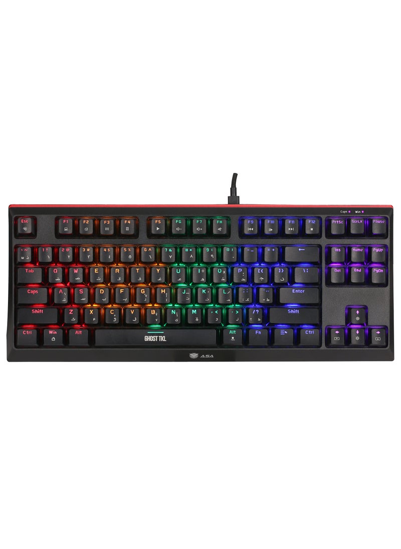 ASA - GHOST TKL Rainbow Mechanical Gaming Keyboard With 87 KEYS - Image 1