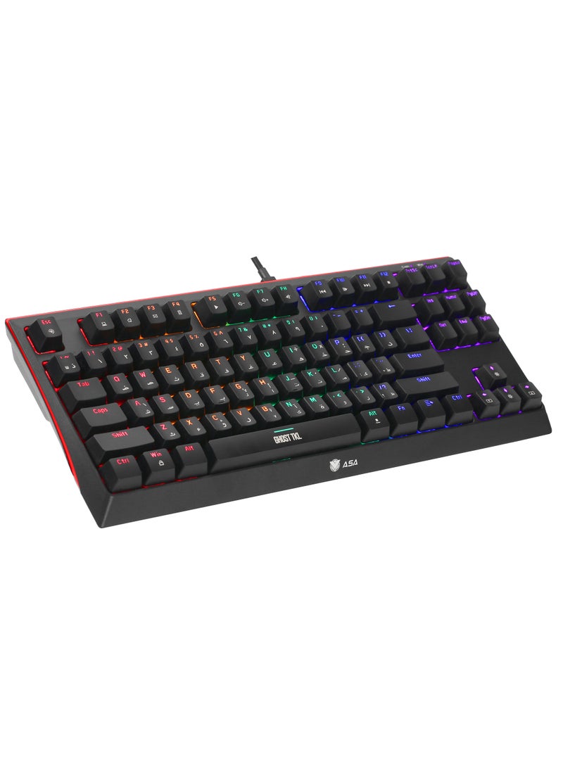 ASA - GHOST TKL Rainbow Mechanical Gaming Keyboard With 87 KEYS - Image 1