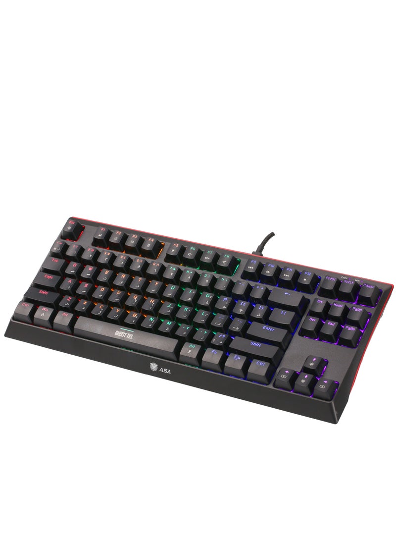 ASA - GHOST TKL Rainbow Mechanical Gaming Keyboard With 87 KEYS - Image 1