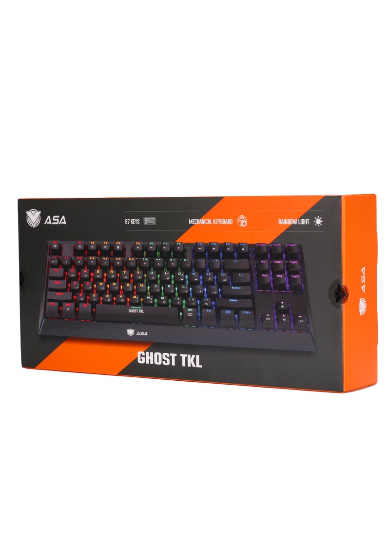 ASA - GHOST TKL Rainbow Mechanical Gaming Keyboard With 87 KEYS - Image 1