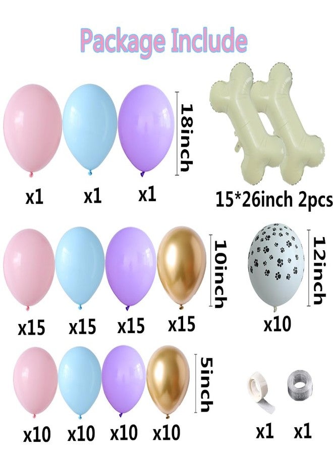 EASUTE Pink Purple Paw Balloons Garland Arch Kit with Dog Paw Print Balloons Dog Bone Shaped Aluminum Foil Birthday Baby Shower Party Decorations - Image 3