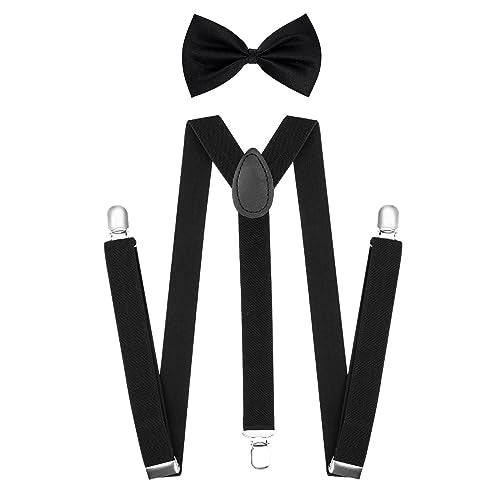 ishua 1920s Men Gangster Costume Accessories Set, 12 pcs Men Costume Accessories, Roaring Retro Mens Gatsby Accessories 1920s Black - Image 5