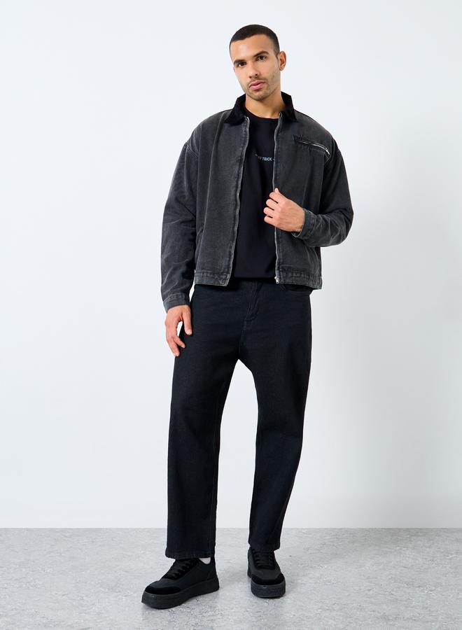 ستايلي جاكيت دنيم بتفاصيل ياقة بارزة الملمس - Image 3