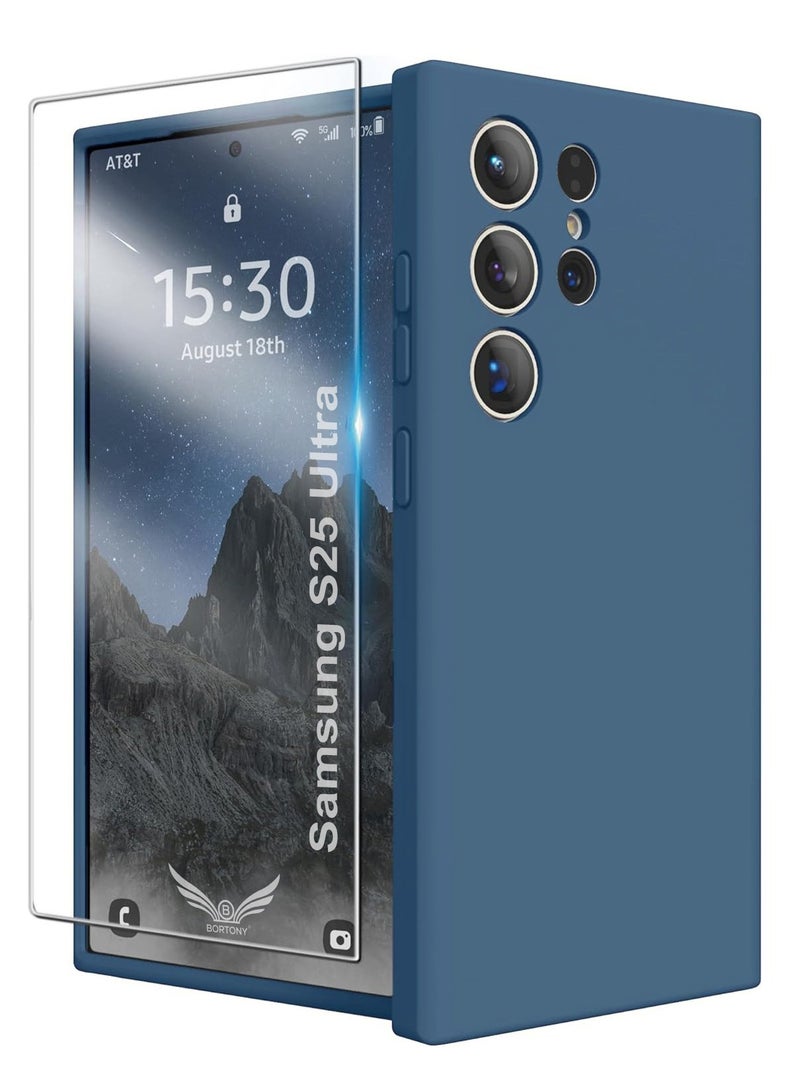 BORTONY Samsung S25 Ultra Case Liquid Silicone Case with Galaxy S25 Ultra Screen Protector Slim Fit Camera Protection Shockproof Phone Case Cover for Galaxy S25 Ultra 6.8 inch - Image 1
