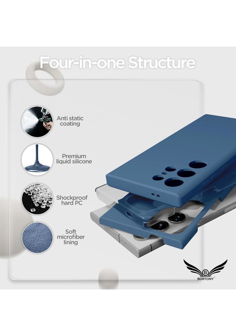 BORTONY Samsung S25 Ultra Case Liquid Silicone Case with Galaxy S25 Ultra Screen Protector Slim Fit Camera Protection Shockproof Phone Case Cover for Galaxy S25 Ultra 6.8 inch - Image 5