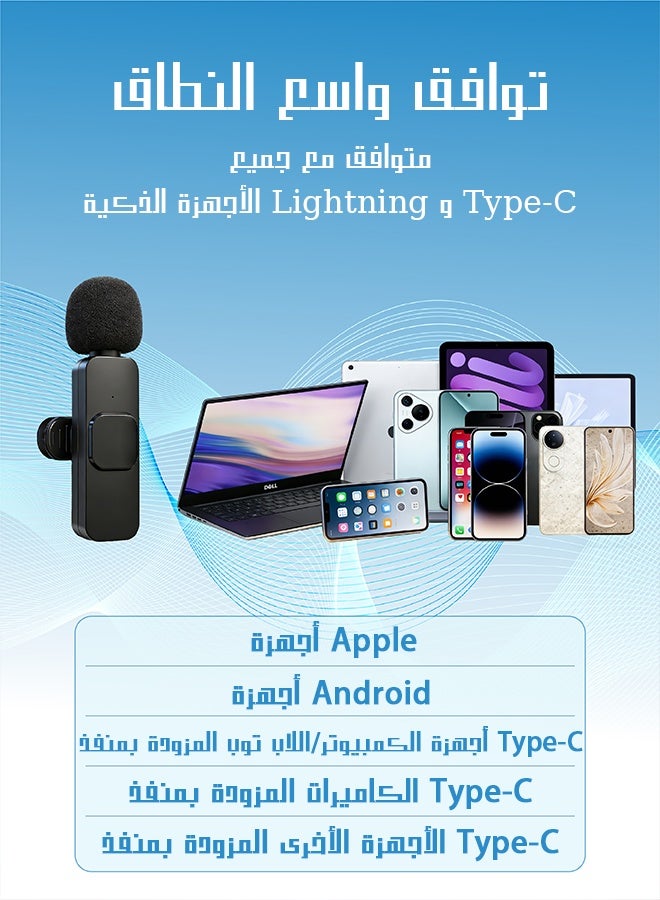 YHEU Wireless Lavalier Microphone for Apple/Android with Lighting&USB C, Noise Cancellation Mini Microphone for iPhone, Clip on Lapel Mic for Video Recording Vlog, Transmission microphone for Tiktok, YouTube, Podcast, Video Recording, Live Streaming, 2 TX+1 RX+1 Lighting Adapter - Image 2