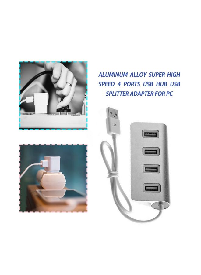 Loquat Portable 4-Port USB Hub Silver - Image 5