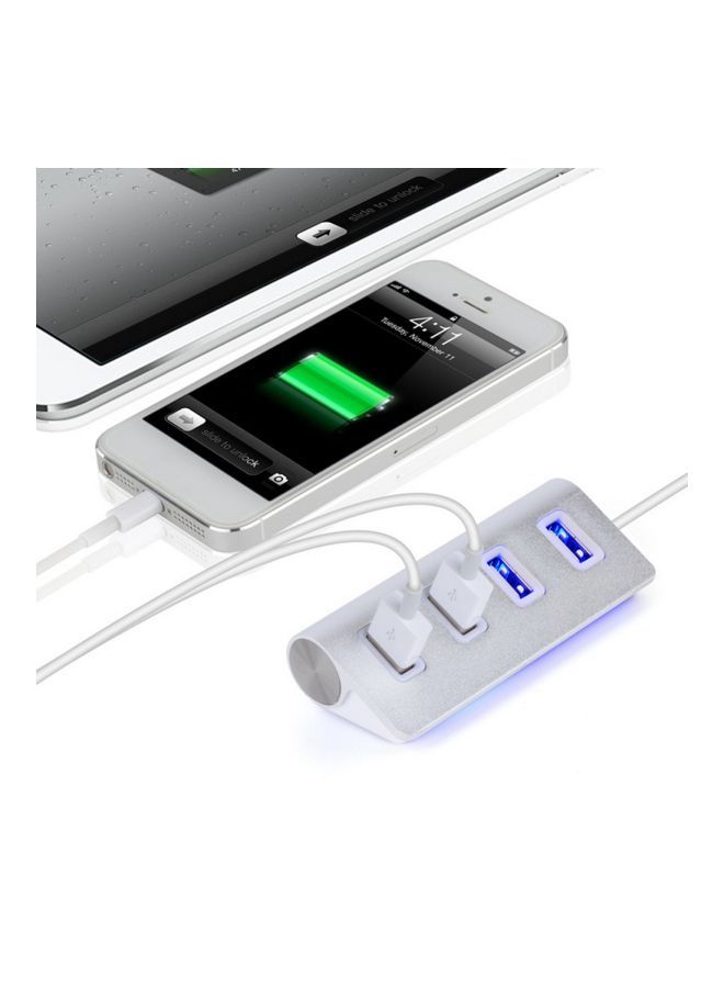 Loquat Portable 4-Port USB Hub Silver - Image 4