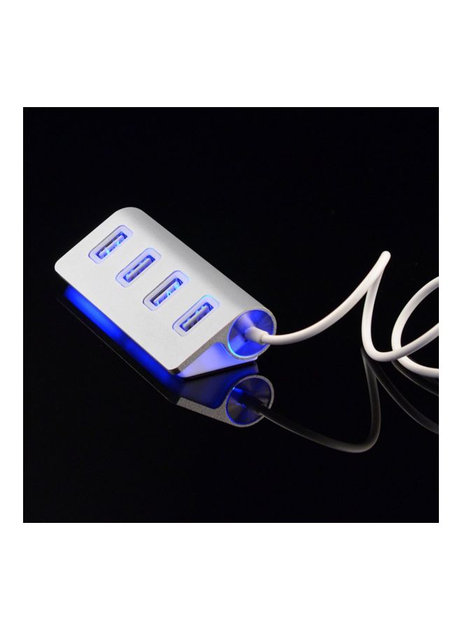 Loquat Portable 4-Port USB Hub Silver - Image 3