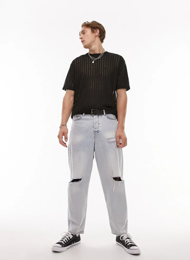 TOPMAN Ladder Crew Neck T-Shirt