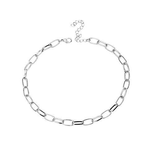 Sither Cathercing Women Choker Necklace Chain Thin Link Necklace for Women Trendy Jewelry Necklaces Chains Punk (silver) - Image 1