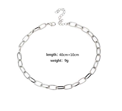 Sither Cathercing Women Choker Necklace Chain Thin Link Necklace for Women Trendy Jewelry Necklaces Chains Punk (silver) - Image 4