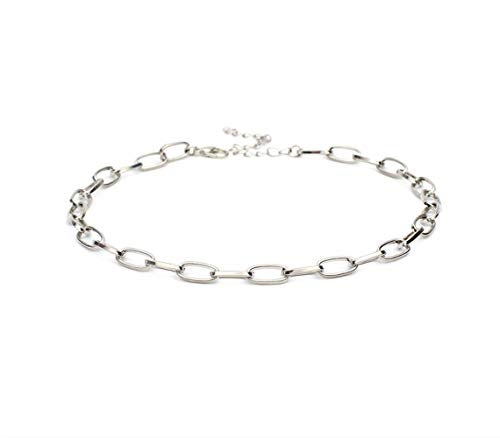 Sither Cathercing Women Choker Necklace Chain Thin Link Necklace for Women Trendy Jewelry Necklaces Chains Punk (silver) - Image 3