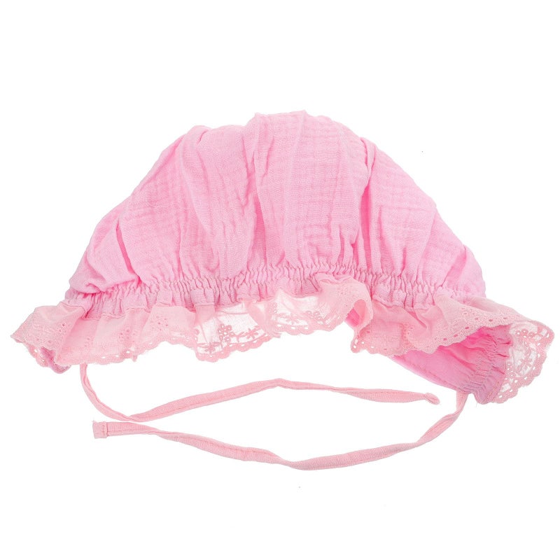 Baby Sun Protection Hat Pink 40 48cm Lightweight Breathable Cotton Gauze Cap For Newborn Outdoor - Image 2