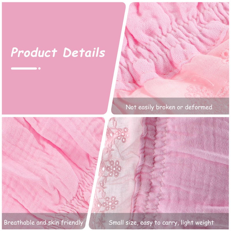 Baby Sun Protection Hat Pink 40 48cm Lightweight Breathable Cotton Gauze Cap For Newborn Outdoor - Image 4