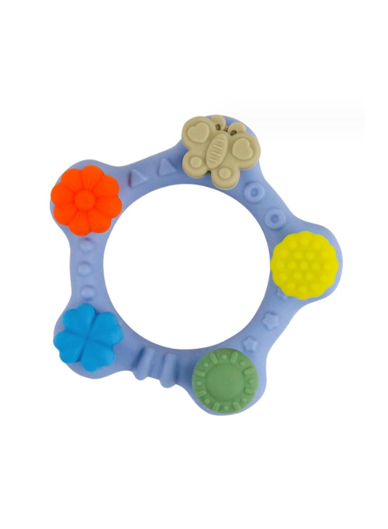 Blue Bracelet Teether Teething Soothing Toy Baby Teething Toy Silicone Bpa Free Suitable For Infants Boys Girls - Image 1