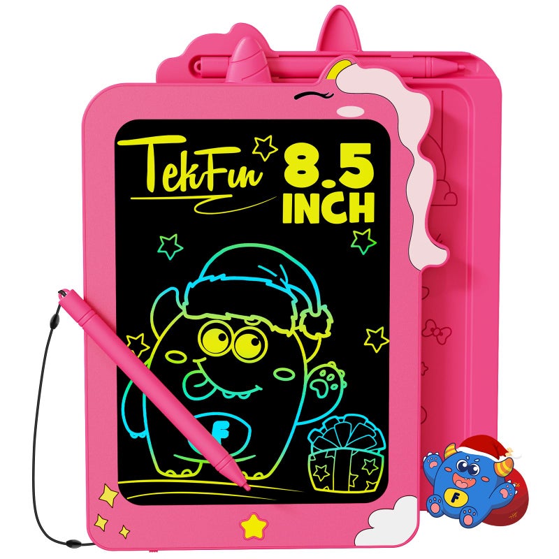 TEKFUN LCD Writing Tablet for Kids 85 Inch Unicorn Doodle Board Drawing Tablet Reusable Electronic Pads Educational and Learning Toy Gift for 38 Years Old Boy and Girl Pink - Image 2
