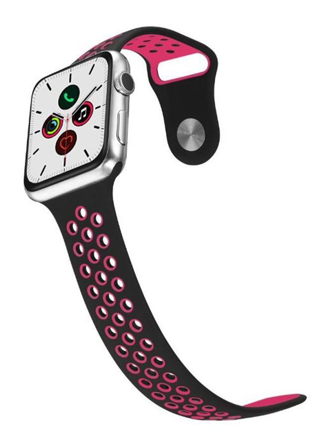 Perfii Dot Replacement Band For Apple Watch Series 5/4/3/2/1 Black/Pink - Image 2