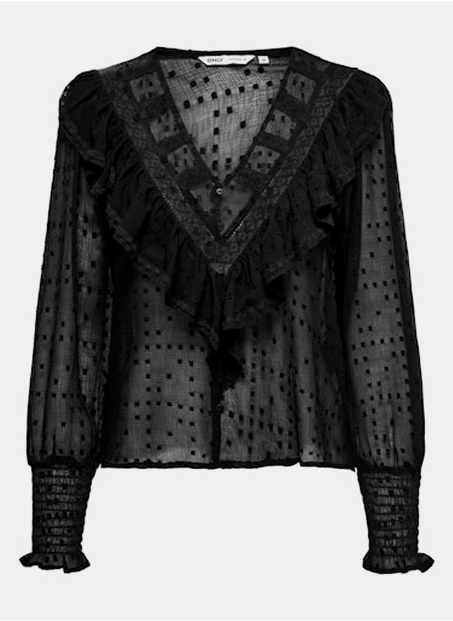 ONLY - Onleleanor Life L/S Dobby Top Wvn Noos - Image 1