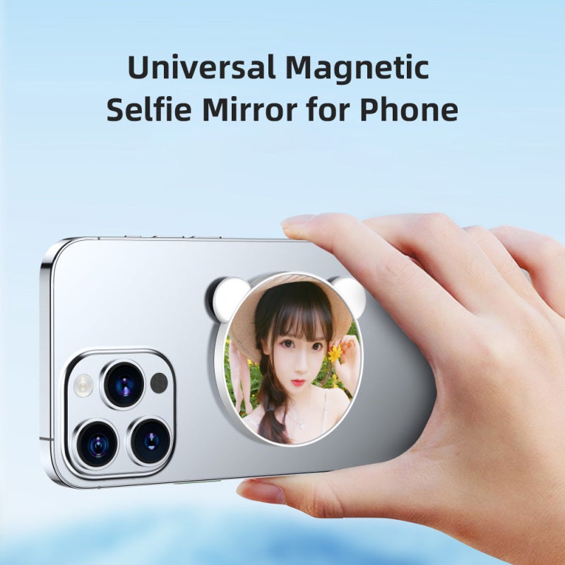 Magnetic Phone Selfie Mirror: 2.2-Inch Pink Mirror - Strong Secure Attachment, Broad Phone Compatibility, Improved Selfie Quality for Back Camera Vloggers & Smartphone Users - Image 4