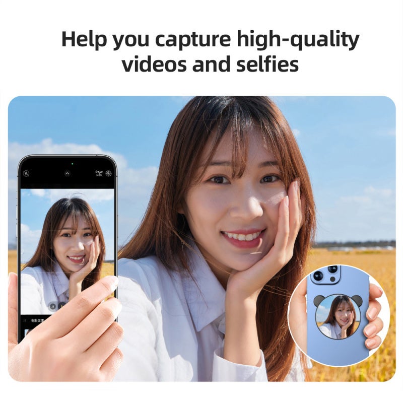Magnetic Phone Selfie Mirror: 2.2-Inch Pink Mirror - Strong Secure Attachment, Broad Phone Compatibility, Improved Selfie Quality for Back Camera Vloggers & Smartphone Users - Image 5