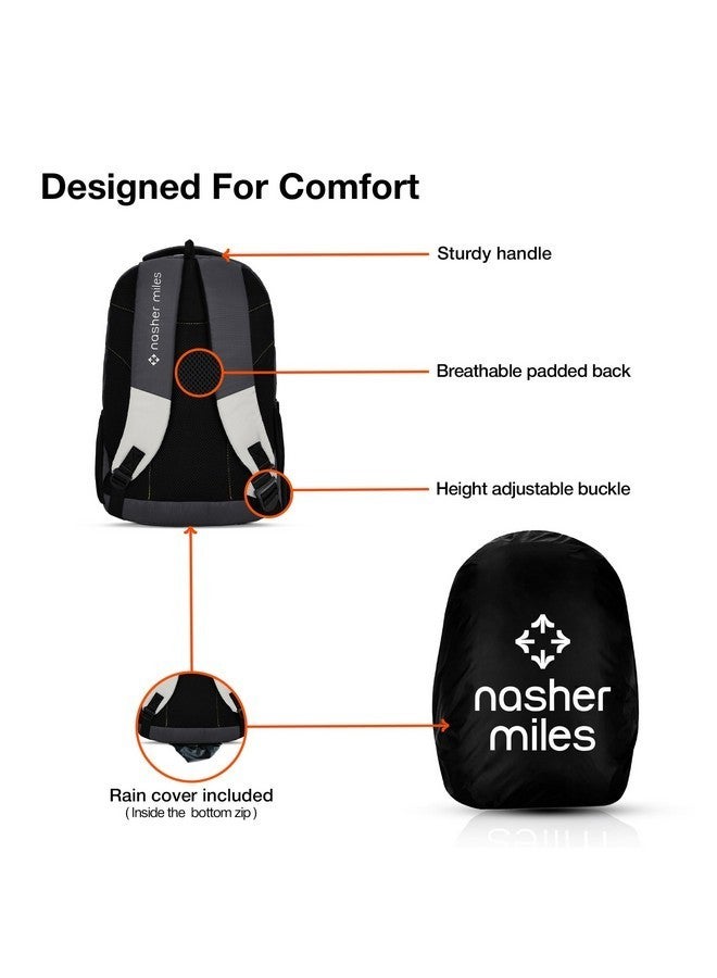 Nasher Miles Pulse Backpack With Raincover for Men & Women |3 compartment/Casual/College Bag | Grey, 45L - Image 5