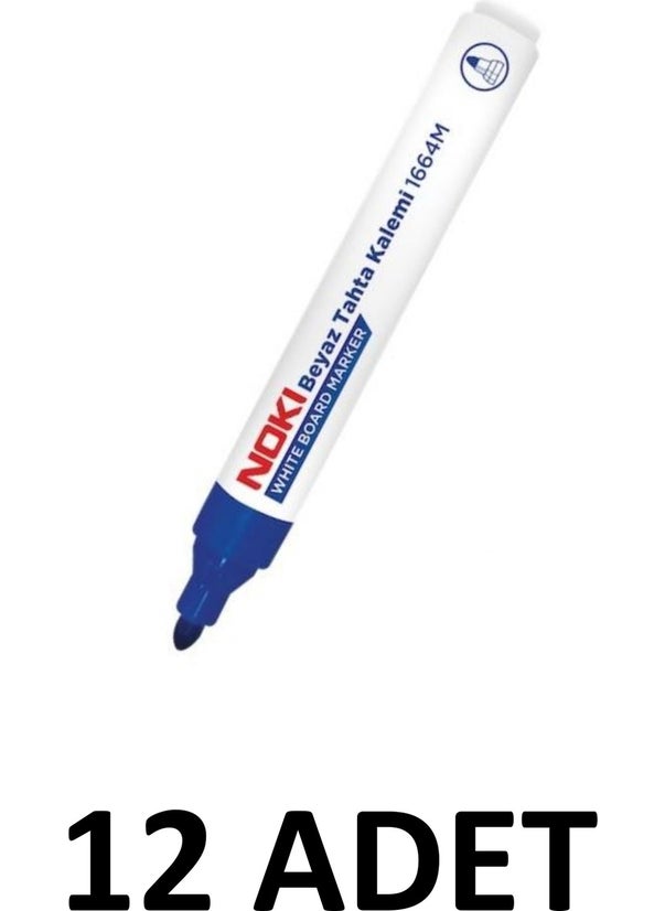 a 12 Pieces 1664M Writing Board Pen Round Tip Blue