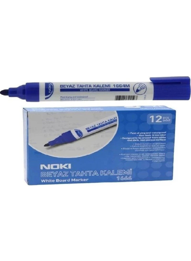 a 12 Pieces 1664M Writing Board Pen Round Tip Blue