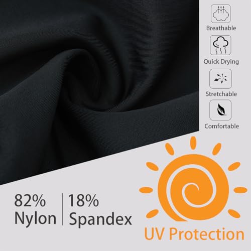 Ubestyle UPF 50+ Men's Active Surfing Water Leggings Swim Pants Swim Tights Beach Pants Sun Protective Black (U3006BLACKS) - Image 5