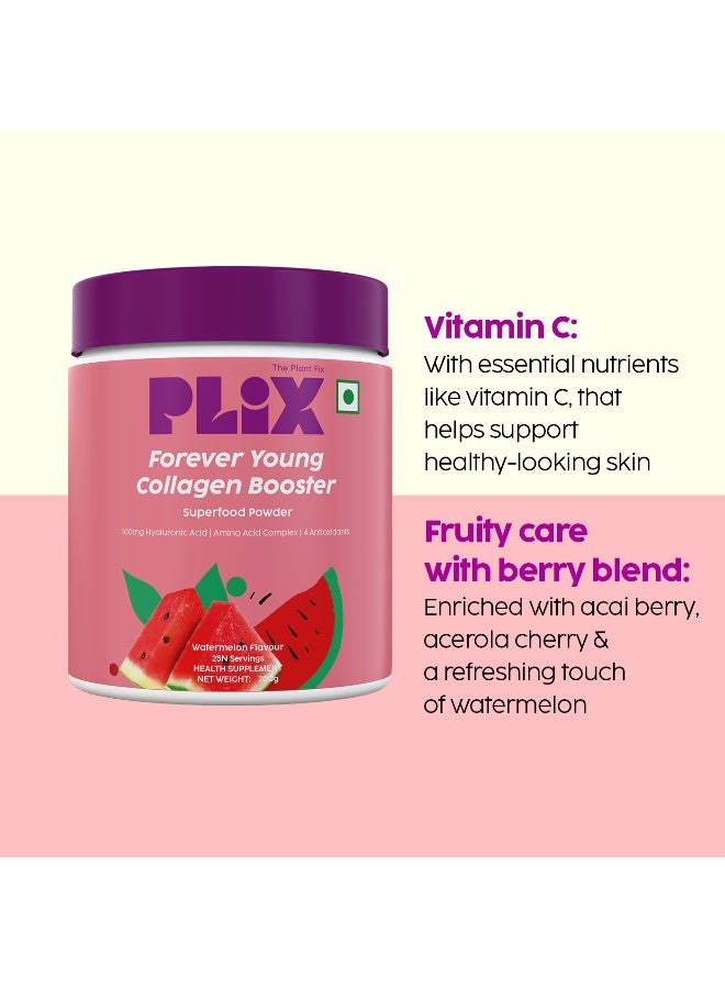 PLIX THE PLANT FIX Plant-Based Collagen Powder With Hyaluronic Acid For Radiant Skin - Watermelon Flavor, 400g- 50 Servings - Pack Of 2 - Image 3