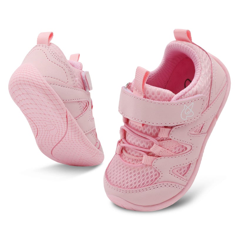 LeIsfIt Baby Shoes Boys Girls First Walking Shoes Non-Slip Toddler Breathable Sneakers Infant Sneakers Pink 12-18 Months - Image 1