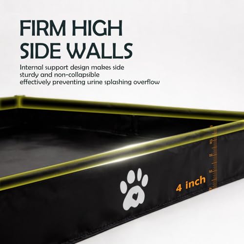 MEEXPAWS Dog Pee Pad Holder Tray Foldable, Puppy Pad Holder Liner Base High Side, Dog Litter Box Indoor for 22’’x22’’ Pee Pads, Training Pad Holder Leak-Proof, Potty Pad Holder for Dogs Easy Clean - Image 5