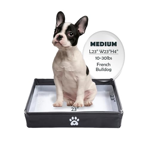 MEEXPAWS Dog Pee Pad Holder Tray Foldable, Puppy Pad Holder Liner Base High Side, Dog Litter Box Indoor for 22’’x22’’ Pee Pads, Training Pad Holder Leak-Proof, Potty Pad Holder for Dogs Easy Clean - Image 1