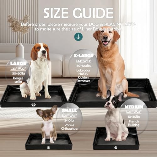 MEEXPAWS Dog Pee Pad Holder Tray Foldable, Puppy Pad Holder Liner Base High Side, Dog Litter Box Indoor for 22’’x22’’ Pee Pads, Training Pad Holder Leak-Proof, Potty Pad Holder for Dogs Easy Clean - Image 3