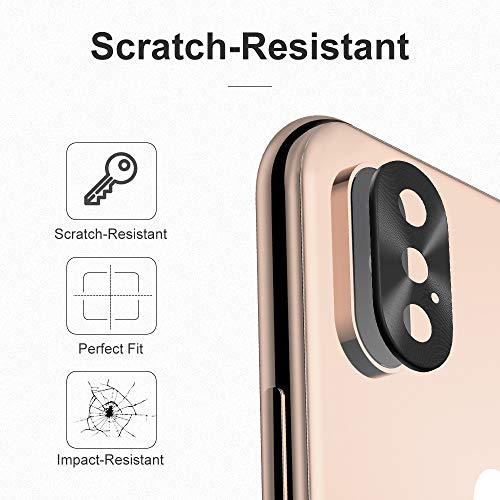 Uniwit For iPhone XS/XS Max Camera Lens Protector - [2 Pack] Premium Aluminum Alloy Back Rear Camera Lens Screen Cover Case Shield - Black - Image 3