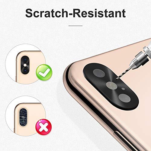 Uniwit For iPhone XS/XS Max Camera Lens Protector - [2 Pack] Premium Aluminum Alloy Back Rear Camera Lens Screen Cover Case Shield - Black - Image 2