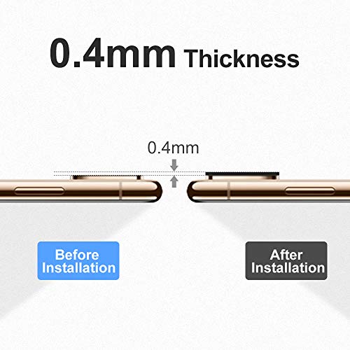 Uniwit For iPhone XS/XS Max Camera Lens Protector - [2 Pack] Premium Aluminum Alloy Back Rear Camera Lens Screen Cover Case Shield - Black - Image 4