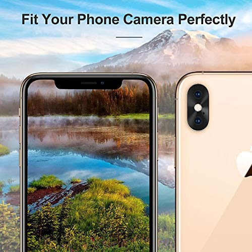 Uniwit For iPhone XS/XS Max Camera Lens Protector - [2 Pack] Premium Aluminum Alloy Back Rear Camera Lens Screen Cover Case Shield - Black - Image 5