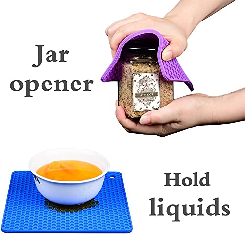 P-Plus International Silicone Trivets Mat for Dish Hot Pads for Counter Top,Pan and Pot Heat Resistant Hot Protector (Square_B Pack of 5 Random) - Image 4