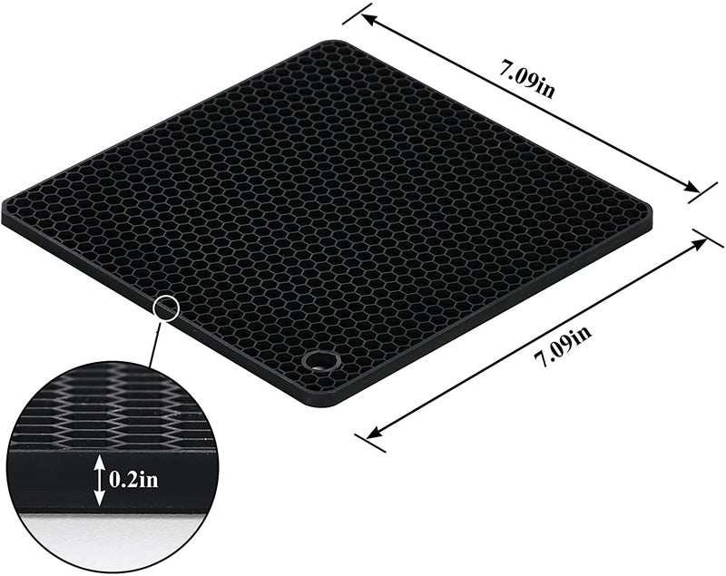 P-Plus International Silicone Trivets Mat for Dish Hot Pads for Counter Top,Pan and Pot Heat Resistant Hot Protector (Square_B Pack of 5 Random) - Image 2