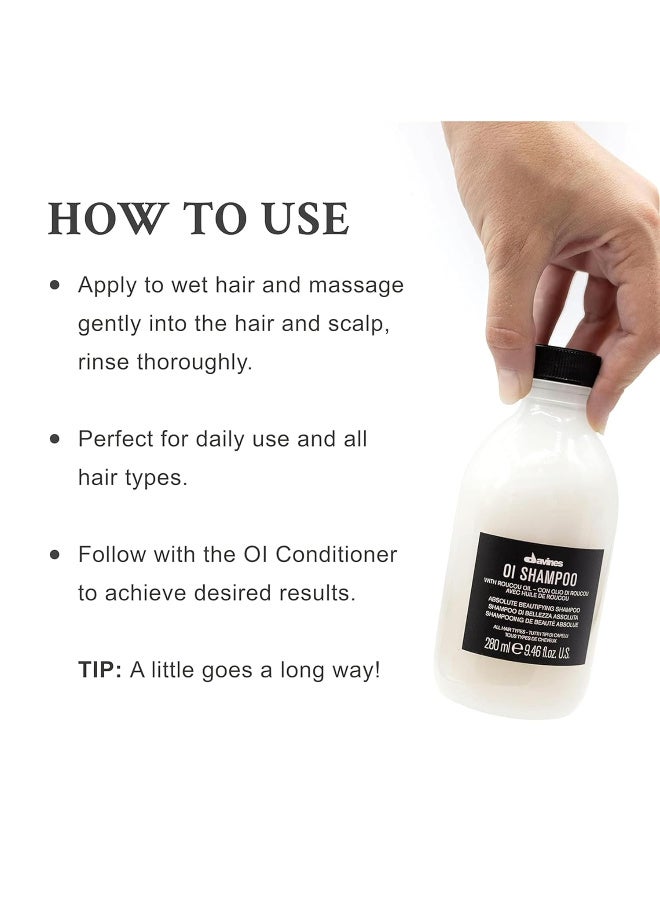 Davines OI Nourishing Shampoo for All Hair Types, Adds Silky-Smooth Shine & Volume, Softens And Restores Chemically Treated Hair - Image 2
