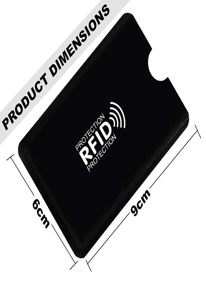 iParn Unisex Rfid Card Sleeve Cover For Atm Debit Credit Card Sleeves- 6 Pcs - Black - Image 3
