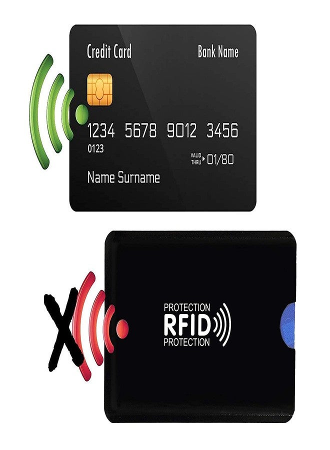 iParn Unisex Rfid Card Sleeve Cover For Atm Debit Credit Card Sleeves- 6 Pcs - Black - Image 4