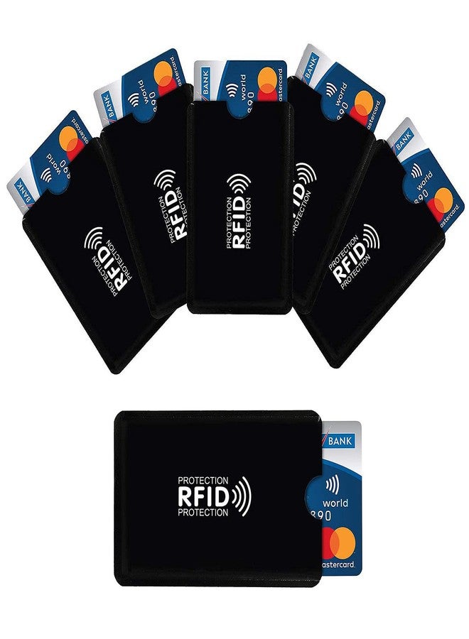 iParn Unisex Rfid Card Sleeve Cover For Atm Debit Credit Card Sleeves- 6 Pcs - Black - Image 1