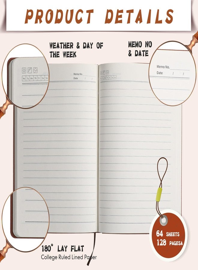 PerKoop 24 Pcs A5 Pu Leather Journals Notebook Soft Pu Leather Cover Ruled Writing Notebook Morandi Color Lined Journal Notebook for Office School Home Business Writing 128 Pages, 8.1'' x 5.6'' - Image 2