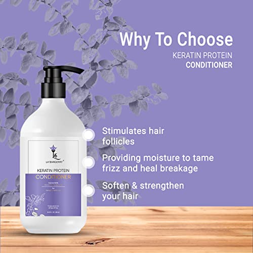 LA'BANGERRY Keratin Protein Conditioner | Smoothens & Hydrates Dry Frizzy Hair | For Shiny, Straight Hair | Sulfate & Paraben Free (250ml) - Image 5