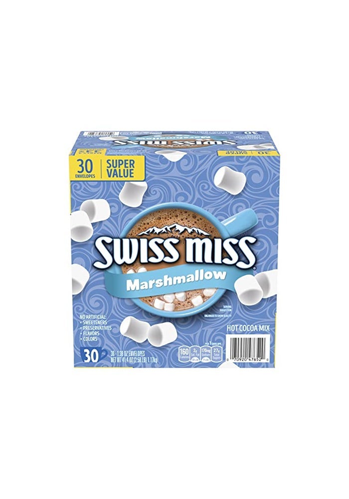 Swiss Miss Chocolate Hot Cocoa Mix With Marshmallows Hot Cocoa Bar Supplies 138 oz 30Count Envelopes - Image 1